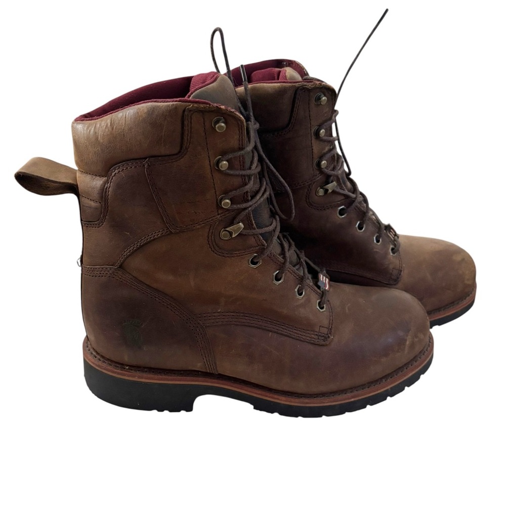Chippewa Dark Brown Leather Lace-Up Boots